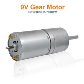 DC Gear Motor, 185rpm 25mm DC 9V DC Carbon Brush Geared Motor, High Torque Electric Micro Speed Reduction Geared Motor Centric Output Shaft Diameter Gearbox