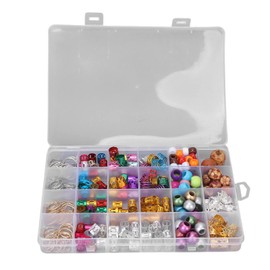 278pcs Bobina de Pelo Dreadlocks Beads, Accesorios de Trenza, Aleación de Madera Anillos de Joyería para el Cabello Clips Clips de Trenza para el Cabello Accesorios de Decoración del Cabello para Banq