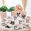 Black Bow Place Cards Set, 24Pcs Bow Shaped Blank Name