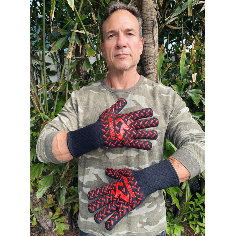 BlueFire Gloves BBQ Grill Firepit Oven Mitts Highest Heat Resistance
