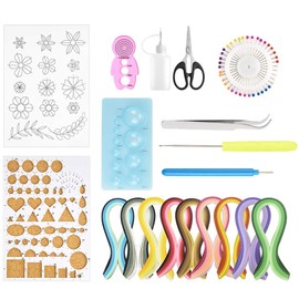 COOLBOTANG Paper Quilling 19 Pieces Paper Quilling Kit Complete Paper Quilling Set 45 Colors 900 Strips Paper Quilling Gradient Color DIY Craft Artificial Flowers Material Home Party Decoration Gift