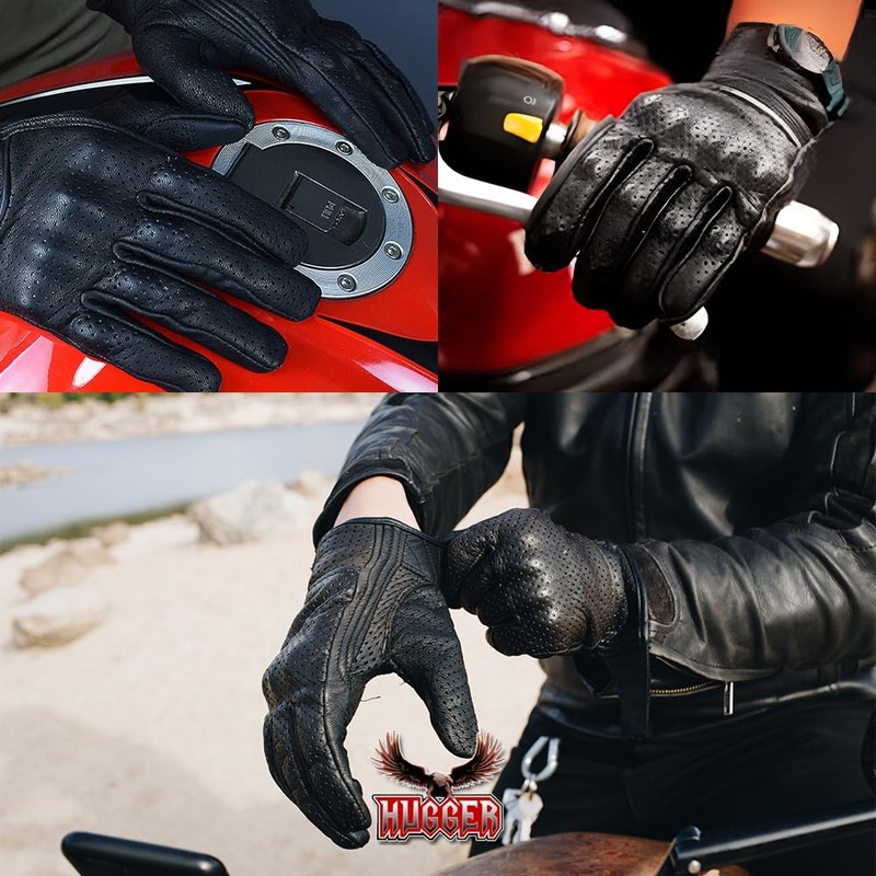 Hugger Men's Breathable Glove for Driving or Motorcycles with Lightly
