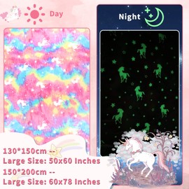 MIQEBX Cuddly Blanket Children, Unicorn Blanket, Cuddly Blanket, Soft Fleece Blanket, Unicorn Gift for Children, Boys, Girls (Unicorn B, 130 x 150 cm)