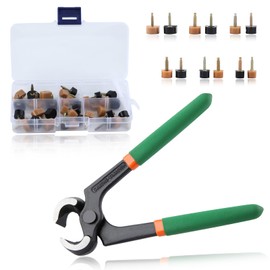 LEONTOOL 24 Pairs High Heel Replacement Tips with 6 Inches Stiletto Remove Pliers, Shoe Repair Kit for Women Shoe Heel Repair, 6 Size(8-12.5mm), 2.4/3.0mm Nail Diameter, Beige, Black