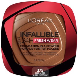 L’Oréal Paris L'Oreal Paris Infallible Up to 24H Fresh Wear Foundation in a Powder, 0.31 oz - Color: Deep Amber