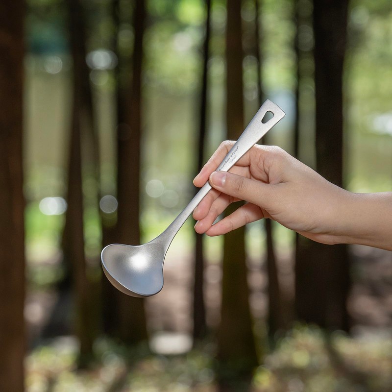 Boundless Voyage Titanium Ladle Durable Long Handle Soup Ladle Serving