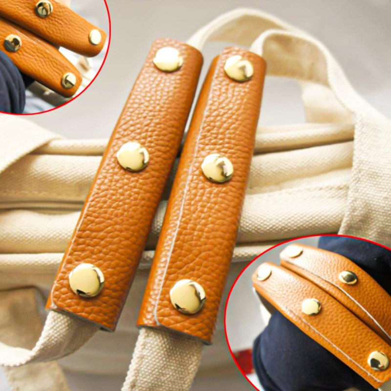 Boguish Handbag Handle Wrap Covers 13x9cm, PU Leather 3 Buckle