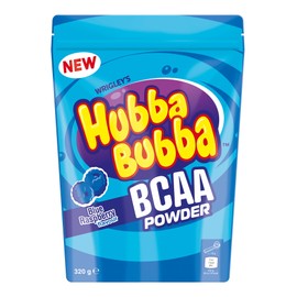 Hubba Bubba Blue Raspberry Branched Chain Amino Acids (BCAA) Powder Drink, 320g Pouch, 32 Servings, Vegetarian