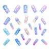 Cute Blue Press on Nails Medium Length Fake Nails Colorful