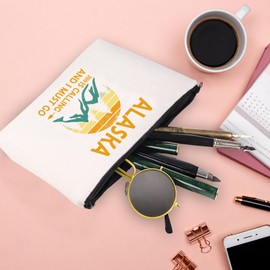 XYANFA Alaska is Calling And I Must Go Alaska Cruise Makeup Bag Alaska Travel Souvenirs Gift Matching Cruise Alaskan Vacation Gift (ALASKA IS CALLING tote bag)