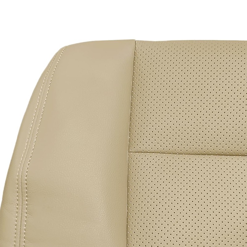 UINIEBOOM Driver Bottom Perforated Leather Seat Cover, Replacement Tan Front