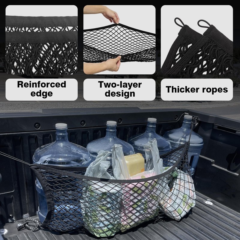 Muslogy Truck Bed Cargo Net Envelope Style Compatible with 2024
