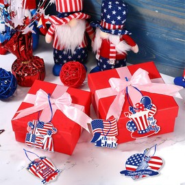 12Pcs 4th of July Hanging Ornaments Independence Star Glitter Red White Blue Stars Tree Ornaments Multicolor Patriotic Hanging Slices Pendants Memorial Day Stars Hanging Decorations