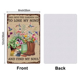 SUPERDANT Garden Metal Tin Sign Flower Birds Tin Sign Inspirational Quotes Metal Sign Garden Funny Signs and Plaque for Garden Farmhouse Living Room Bedroom Man Cave Wall Decorations