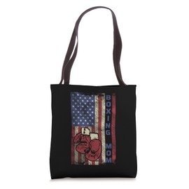 Boxing Mom - American US Flag - Boxer Mama - Funny Boxing Tote Bag