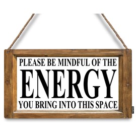 Mdulftar Inspirational Signs Gift Farmhouse Country Style Wall Decor Be Mindful Quote Wooden Signs Rustic Hanging Wall Plaque Positive Energy Sign Home Decor Present 12" x 6"