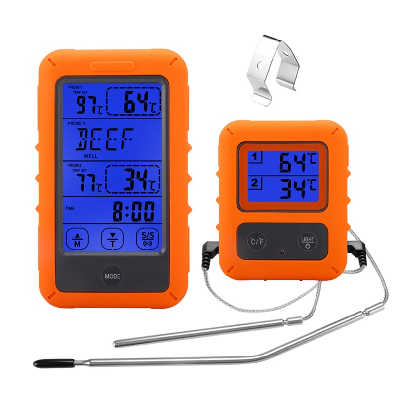 Wireless Meat Thermometer with 2 Probes 328Ft Long Range LCD