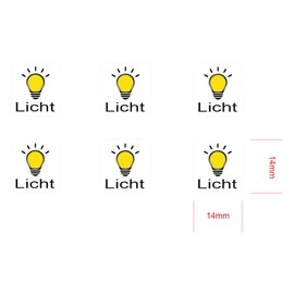 Switch Stickers Pack of 6 Light Stickers with Lettering (RP39) (14 mm)