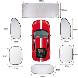 KITCHEN CHOICE Parasol para Auto,6Pcs para Sol Automovil Plegable,con Bolsa de Almacenaje,Protección Solar Total, Bloquea Rayos UV,Sombra para Auto,SUV, Camión