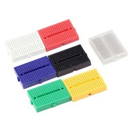 VKLSVAN 7 Pcs 170 Tie-Point Breadboard Set, Solderless Prototype, 7 Colors PCB Mini Breadboard with Double-Sided Tape