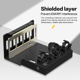 PBAEGAV Patch Panel 4 Port Keystone Network Blank Patch Panel UTP/STP Compatible with LC/SC/ST/FC/USB/HDMI Keystone Jack for Desk Mount Home Ethernet Termination Box (1U 4 Port)