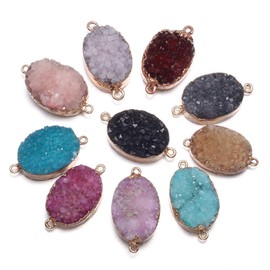 Zotoone - Colgantes de ágata druzy natural (5 unidades)