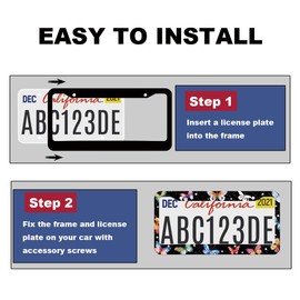 1pcs Colorful Butterfly License Plate Frame for Women,Inspirational Butterfly car Decorative tag Frames Girly,Colorful Butterflies License Plate Cover Holder for Vehicle with car Keychain tag