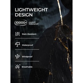 Flyplus Men's Waterproof Tactical Jacket Lightweight Hooded Rain Jackets Raincoat Stain Resistant Breathable Outdoor Shell