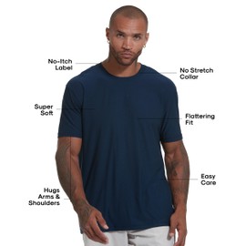 True Classic Workout Shirts for Men – Mens Shirts & Muscle Shirt for Men, Gym Shirts, Tank Tops Men and Athletic Base Layer, Quick-Dry Mens Workout Shirt, Pack of 1, Navy, L