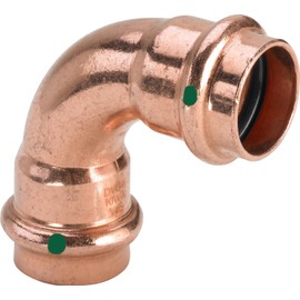 Viega ProfiPress 90 Degree Bend, 12 mm, Type 2416, Press Connection on Both Sides, Pack of 5