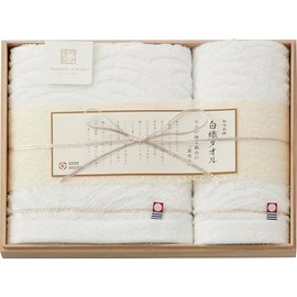 Imabari B7027-01 White Weave Towel Set [Baby Gift, Wedding Gift, Family Celebration, Return, Order, Souvenir, Wedding Favor, Favor Gift, Gift Set]