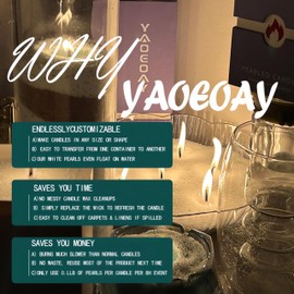 Pearl Candle 18 oz. Long-Lasting Fragrance (up to 120 Hours) - Includes 30 refillable Wicks