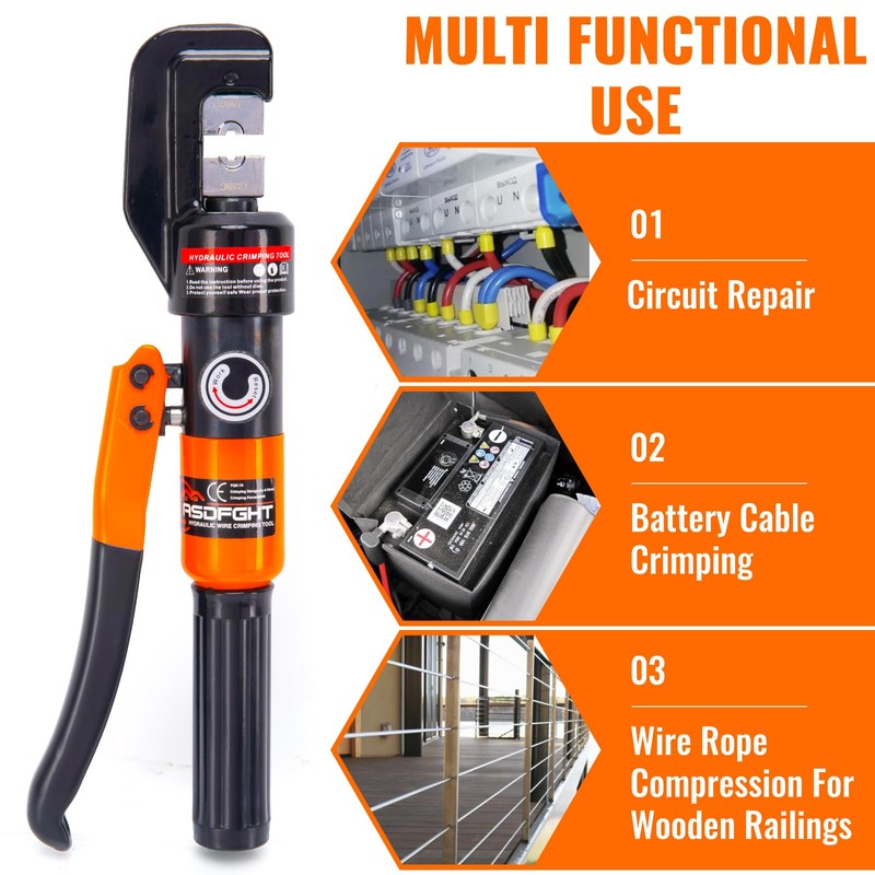 Hydraulic Crimping Tool, Hydraulic Wire Crimping Tool | 12 AWG