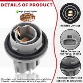 Svicari Turn Signal Socket Holder Fit for Toyota Avalon Corolla Echo Highlander Land Sienna Solara Matrix Light Lamp Bulb Plug Holder Replace #90075-99106