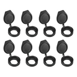 PATIKIL 22mm Door Lock Dust Cover, 8 Pack PE Plastic Waterproof Keys Panel Cam Lock Dust Cover Caps for 22mm Cam Lock, Black