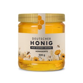 Honig Etiketten 500 g mit Gewährverschluss selbst gestalten – ab 25 Stück – Honig Aufkleber personalisierbar, selbstklebend, ablösbar – Honigetiketten für Honiggläser – (HONIG - 500 g - GEW1)