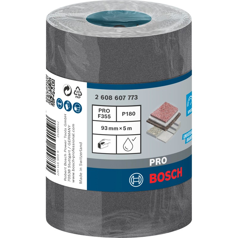 Bosch 2608607773 93 mm x 5 m Paper Sanding Roll