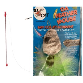 GO CAT FEATHER MOUSE TEASER INTERACTIVE CAT TOY  & WAND