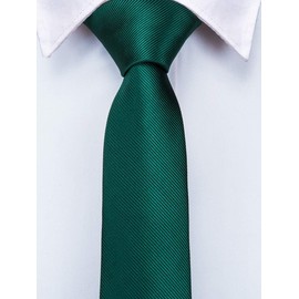 Dubulle Kids Boys Self Tie Necktie Solid Color Tie and Handkerchief Set Party School Graduation,Dark Green