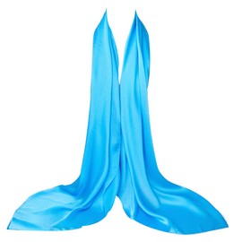 Bellonesc Silk Scarf 100% silk Long Lightweight Sunscreen Shawls for Women, Azul lago, Talla única