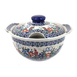 Blue Rose Polish Pottery Garden Butterfly Soup Tureen