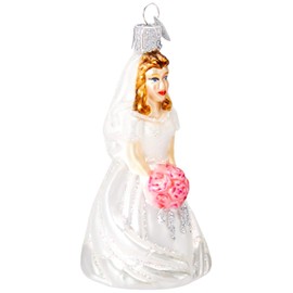 Old World Christmas Glass Blown Ornament Bride-Brunette (10226)