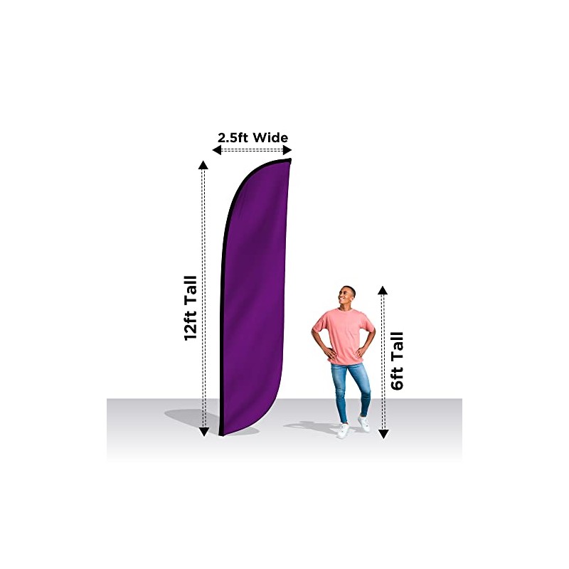 LookOurWay Feather Flag, Purple, 12-Feet