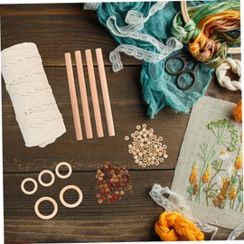 Operitacx 1set Cotton Macrame Cord Kit Wall Plant Hanger Beads Soft Rope for Tapestry Crafting for Home Decor and Projects Set