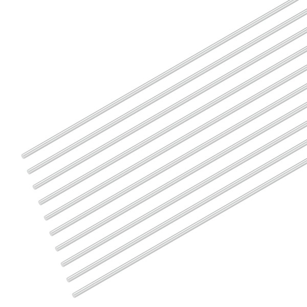 M METERXITY 10-Pack Round Aluminum Rod, 1.5mm (1/16") Dia 300mm