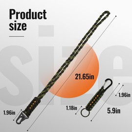 HOSHARM Tactical Paracord Badge Lanyard - Heavy Duty Keychain Neck with Light-reflective Trim & Clip Key Ring for Badge Holder & Key