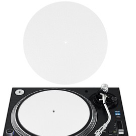 ZJIVQO Turntable Platter Mat, Anti Static Vinyl Record Player Vibration Dampening Felt (White)