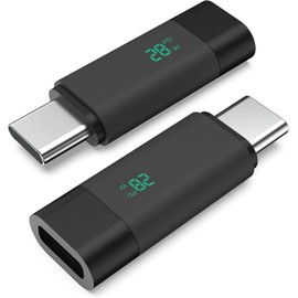 USB Type C Extender Adapter with Smart Digital Display, USB-C Plug to Female for Fast Charging, Monitoring The Speed of USB-C Devices