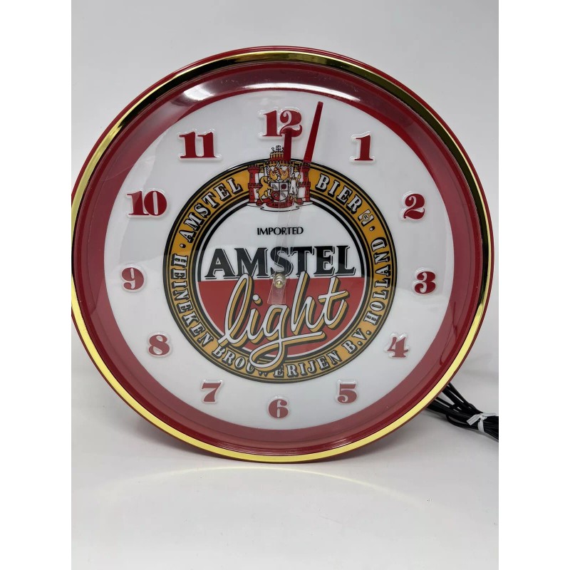 Amstel Vintage Amstel Light Beer Clock Wall Clock Light Up