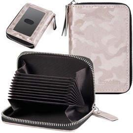 EcoVision Credit Card Wallet, RFID Card Case Wallet, Zipper Card Cases Holder for Men Women, RFID Blocking, KeyChain Wallet, Compact Size Card Organizer Case for Women